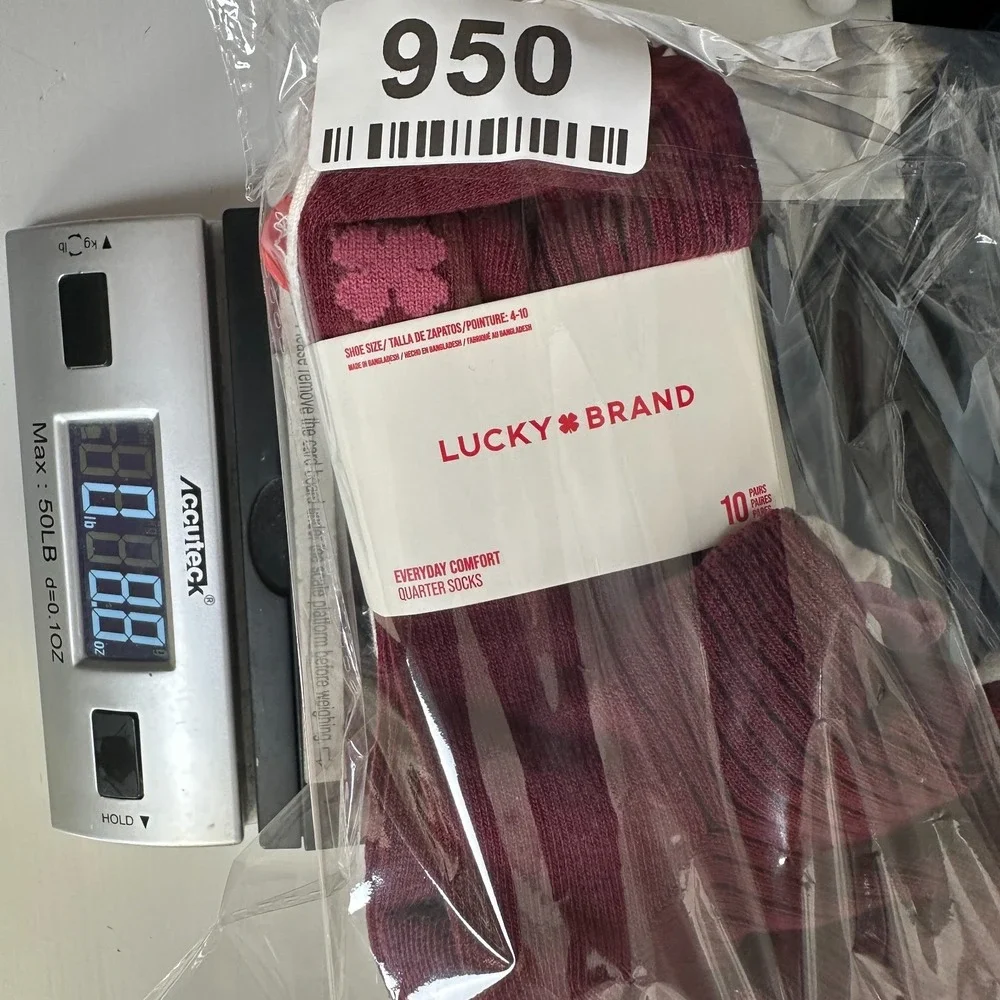 Lucky Brand Women Quarter Socks 10 Pack Everyday Comfort Purple White Burgundy S